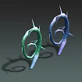 Two Unique Spiral Shaped Plants With Green And Blue Purple Thorns