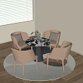 Modern leisure table and chair combination negotiation table and chair combination 3d model