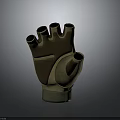 Practical Fingerless Brown And Beige Glove With Reinforced Palm And Comfortable Fit