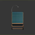 Stylish Modern Curved Leisure Chair With Teal Cushion And Orange Frame