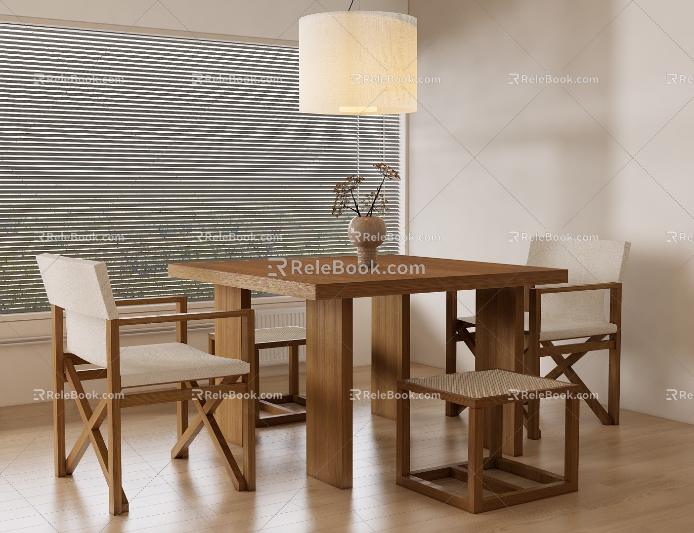 Modern Dining Table and Chair Combination Meal Casual Table and Chair Combination 3d model