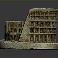 Roman Colosseum Decorative Miniature Model With Stone Texture For Home Tabletop Ornament