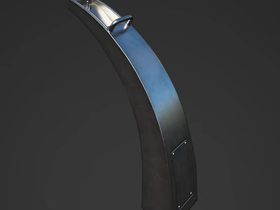 Sturdy Curved Metal Road Guardrail Facility With Reinforced Mounting Structure And Smooth Finish 3d model