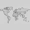 Decorative Wooden World Maps With Detailed Geographic Design For Wall Art