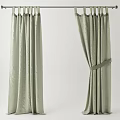 Light Green Curtains With Lustrous Fabric And Tie Back For Home Window Decor