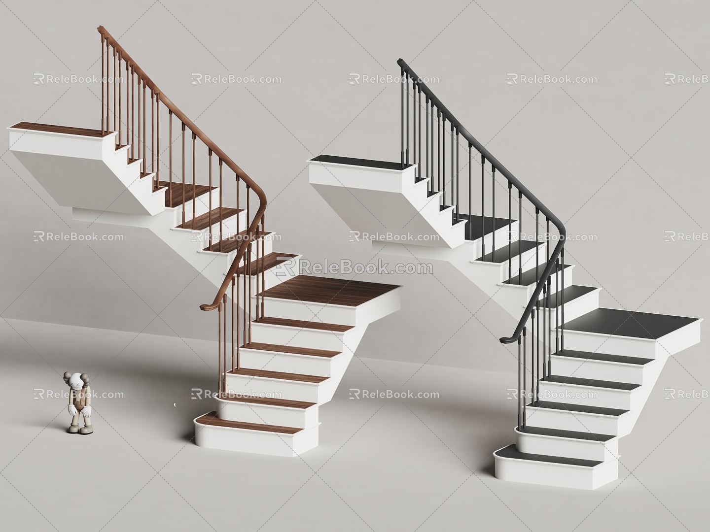 American Pastoral Stairs Solid Wood Stairs 3d model