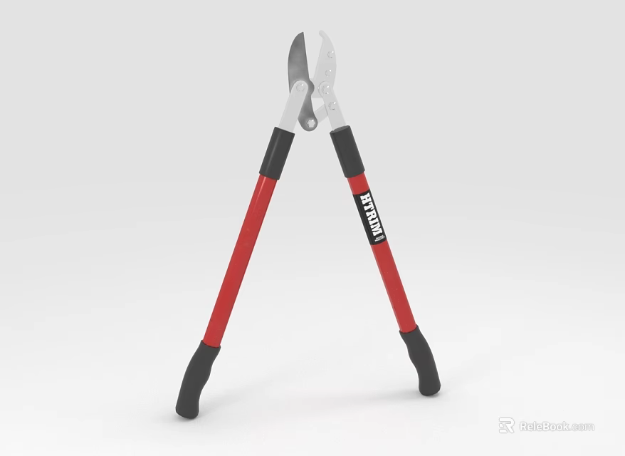 Dewit Brand Agricultural Pruning Shears with Red and Black Handles for Garden Plant Trimming 3d model 