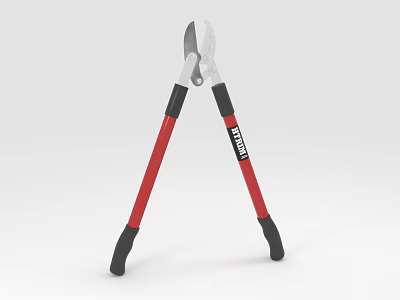 Dewit Brand Agricultural Pruning Shears with Red and Black Handles for Garden Plant Trimming 3d model
