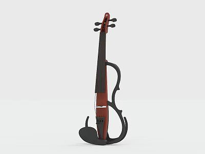 Artistic Violin Musical Instrument with Art Supplies and Modern Design Elements 3d model