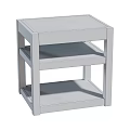 Wooden Side Table With Simple Design And Two Open Shelves 3d model