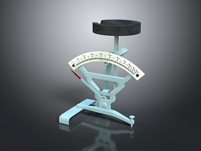 White Mechanical Inclinometer With Black Top And Scale Dial Structure 3d model