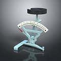 White Mechanical Inclinometer With Black Top And Scale Dial Structure 3d model
