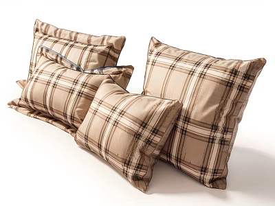 Bedding Pillows In Plaid Pattern For Modern Home Decor And Comfort 3d model
