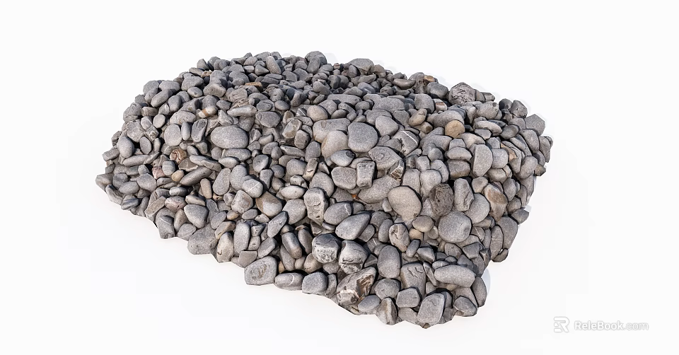 Natural Smooth Pebbles Perfect For Garden Landscaping And Outdoor Decor 3d model 