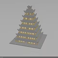 Traditional Block Built Tower With Multiple Floors Symmetrical Windows And Decorative Top