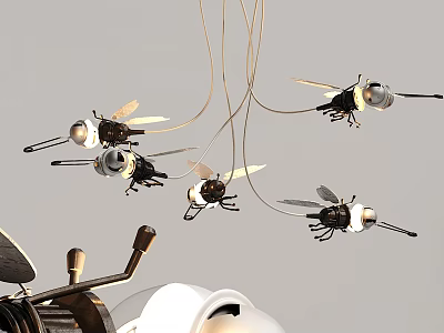 Industrial LOFT shaped chandelier small bee chandelier 3d model Industrial LOFT shaped chandelier small bee chandelier 3d model