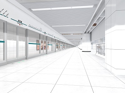 modern subway station 3d model