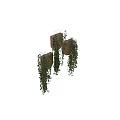 Wooden Wall Mounted Decorative Ornament Set With Hanging Green Vines And Lush Foliage