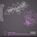 Neon Lamp Set with Bone Ghost and Bat Shapes for Night Decoration and Illumination