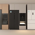 Modern Refrigerator Double Door Refrigerator Oven Refrigerator Cabinet 3d model