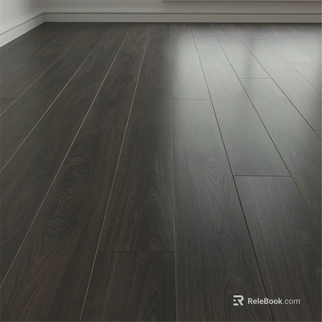 Dark Wooden Flooring With Natural Wood Grain For Modern Interior Design 3d model 
