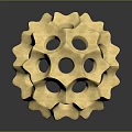 Golden Geometric Furniture Decorative Sculpture With Hollow Patterns And Artistic Design