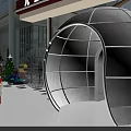 Festive Children's Playground With Christmas Decorations Swings Transparent Ball And Slide