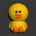 Cute Yellow Duck Stuffed Doll With Black Eyes Orange Beak And Feet