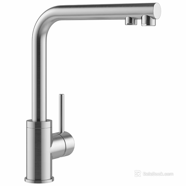 Modern Stainless Steel Kitchen Faucet With Single Handle And Sleek Design 3d model 