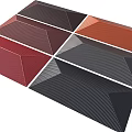 Various Colored Textured Roof Tiles In Geometric Architectural Pattern Design