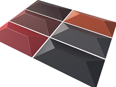 Various Colored Textured Roof Tiles In Geometric Architectural Pattern Design 3d model