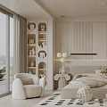 Cozy Modern Kids' Room Interior Design With Soft Bed Bookshelf And Playful Rug