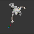 Character In White Outfit With Colorful Dots Goggles Throwing Colorful Objects
