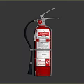 Red Fire Extinguisher With Pressure Gauge Hose And Nozzle Safety Equipment
