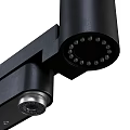 Elegant Black Modern Kitchen Faucet With Flexible Spout And Red Accent Controls