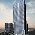 Modern Office Building Office Building Micro-signal 3d model