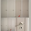Modern Light Colored Swing Doors With Sleek Metal Handles For Contemporary Interior