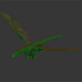Fantasy Character Green Dragon With Spread Wings And Scaly Body As Mythical Creature