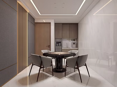 Modern Entertainment Room Interior Design With Comfortable Sofa Game Table And Stylish Lighting 3d model
