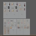 White File Cabinets With Glass Doors Two Levels Multiple Compartments Storing Books And Documents