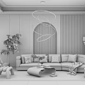 Kaws sofa coffee table combination 3d model