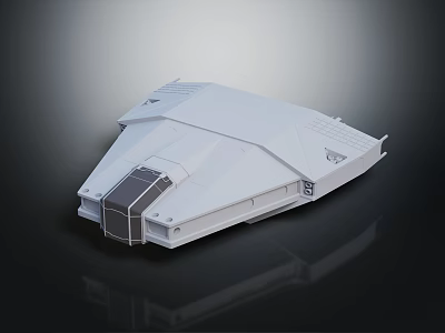 White Spacecraft Model With Sleek Fuselage Design And Detailed Structure For Aerospace Exploration 3d model