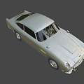 Classic White Sports Car With Vintage Design And Sleek Body On Red Background