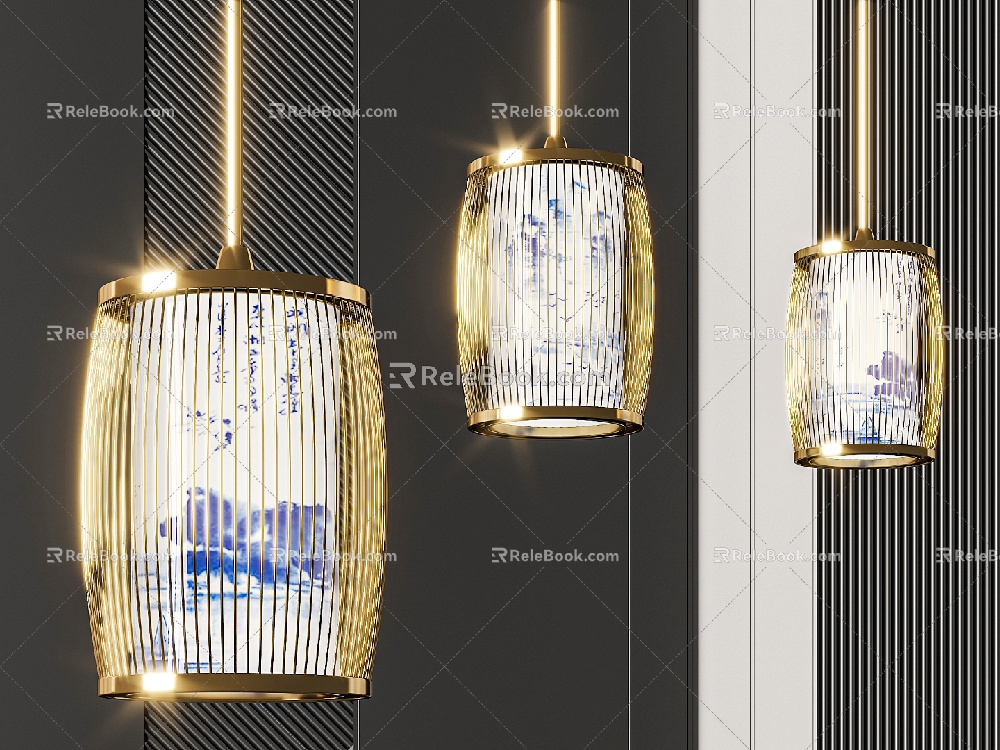 New Chinese Chandelier 3d model