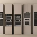 Modern Built in Kitchen Appliances with Multiple Ovens Microwaves and Cabinets