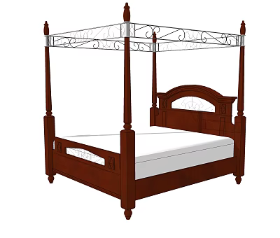 American Double Bed Carved Bed 3d model American Double Bed Carved Bed 3d model