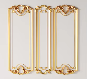 European-style line classical gold-plated carved wall plaster line mold 3d model