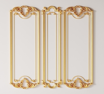 European-style line classical gold-plated carved wall plaster line mold 3d model