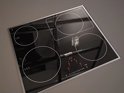 DARCO Electric Cooktop Kitchen Appliance With Glass Surface And Control Buttons 3d model
