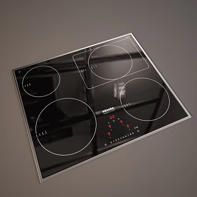 DARCO Electric Cooktop Kitchen Appliance With Glass Surface And Control Buttons 3d model